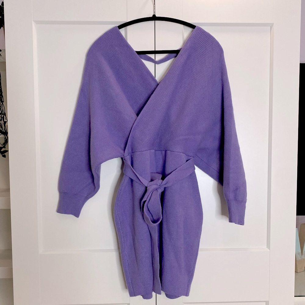 Mini Off-Shoulder Sweater Dress